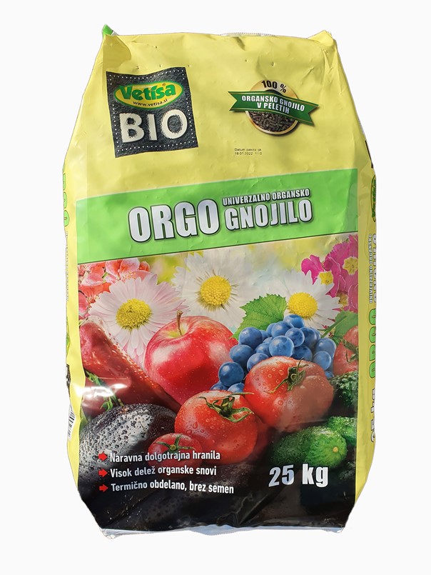 VETISA-ORGO 25 kg- 100% organsko gnojivo za vrt-KAT.2.(36/pal)